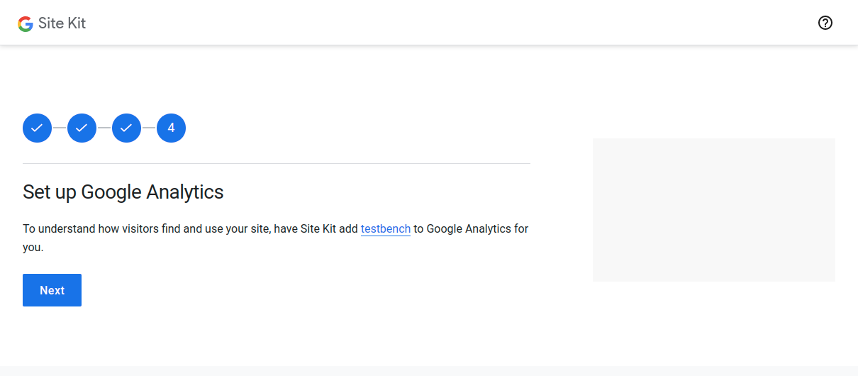 Allow Site Kit to add your website to Google Analytics