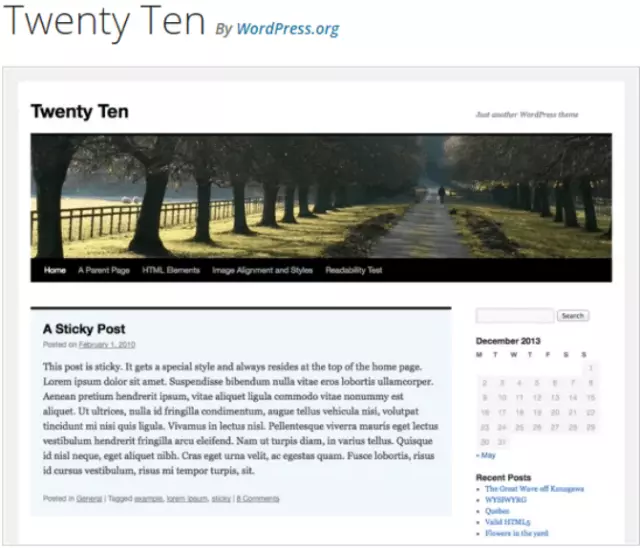 Twenty Ten theme