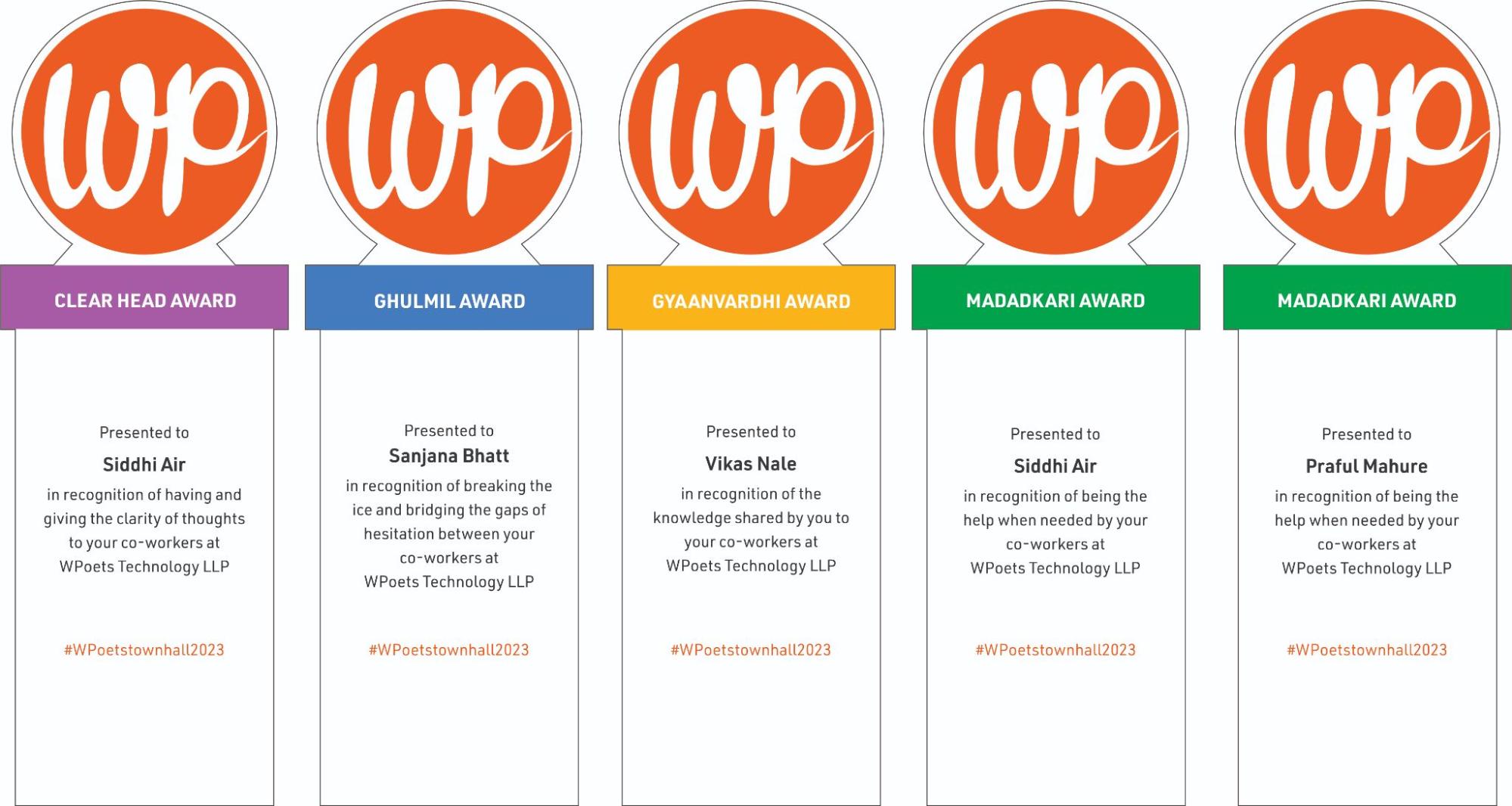 The final design of the awards