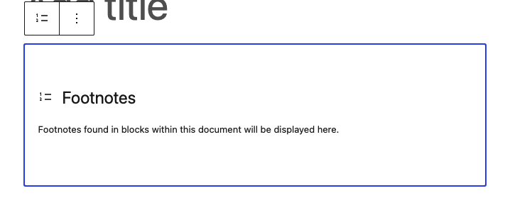 Display of Footnotes Block